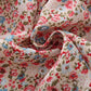 French Design Ladies Top Square Neck Fungus Edge Small Floral Chiffon Pullover Short Sleeves