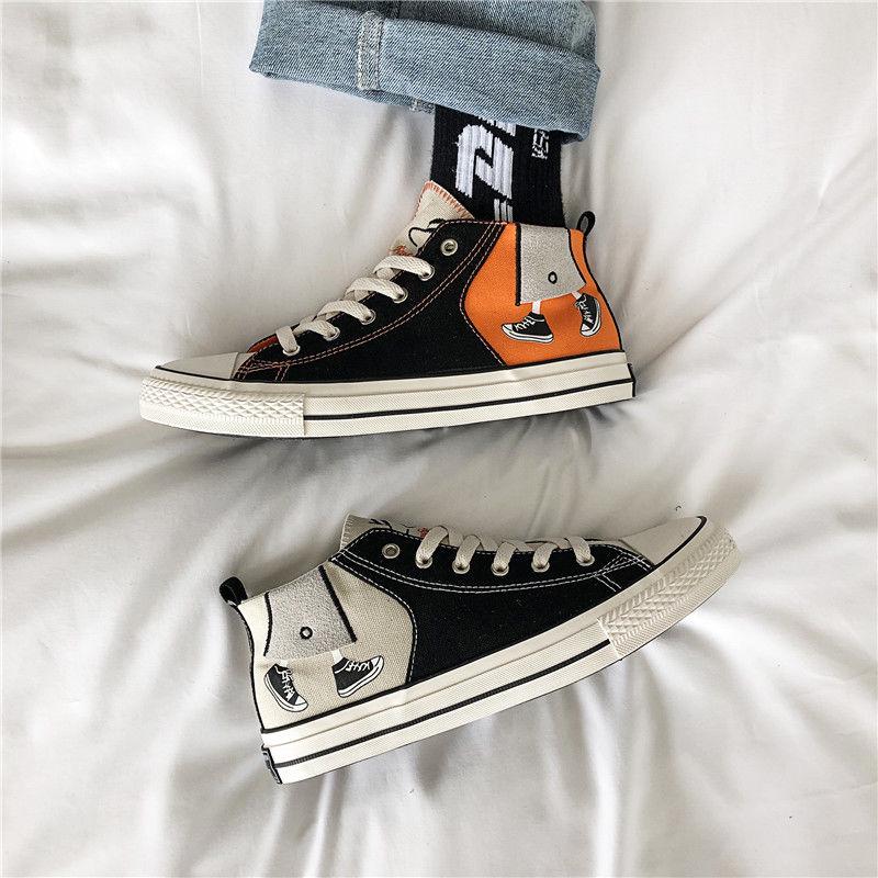 Men's High Top Sneakers Casual Skateboarding Shoes Sports Shoes Breathable Hip Hop Walking Shoes Street Shoes Chaussure Homme