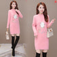 Autumn and Winter Mid-length Snowflake Sweater Half High Neck Thick Sweater Women Round Neck Long Sleeve Bottoming Shirt