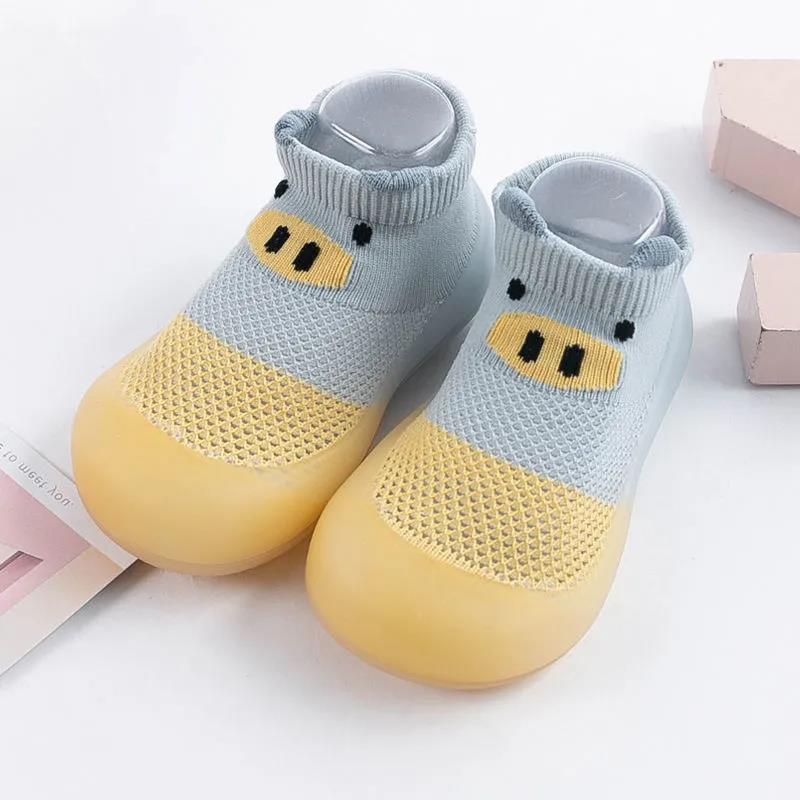 Baby Prewalkers Shoes Baby Girls Boys Spring Summer Soft Sole Indoor Sock Shoes Anti-slip Cute Cartoon Casual Breathable Flat Shoes