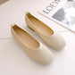 Knitted Flat Shoes Women's Spring Korean All-match Square Toe Peas Shoes Shallow Mouth Square Toe Knitted Single Shoes Slip on Breathable Granny Shoes