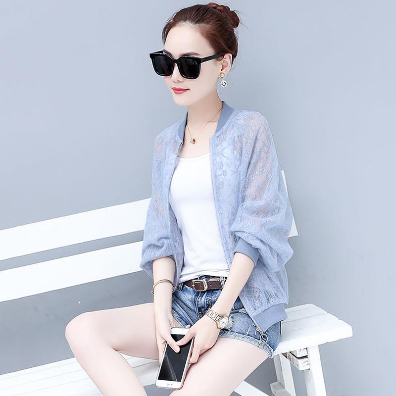 Lace Breathable Sun Protection Clothing Women's Loose and Thin Sun Protection Clothing Air Conditioning Shirt Short Cardigan Jacket