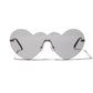 WTEMPO Pink Heart Glasses Women Conjoined Big Frame Love Sunglasses Fashion Heart Shape Glasses