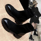 Women's Thick Heel Women's Boots Winter Mom All-match Flat Chelsea Boots High-quality Soft Leather Short Boots