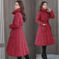 Long Down Jacket Fashion Casual Waist Belted Cotton Jacket Lengthened Thick Loose Over-the-knee Windbreaker Jacket