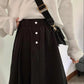 High-waisted Half-length Skirt Women's Thin Black Retro Petal Mid-length A-line Skirt Hepburn Style Women's Skirt