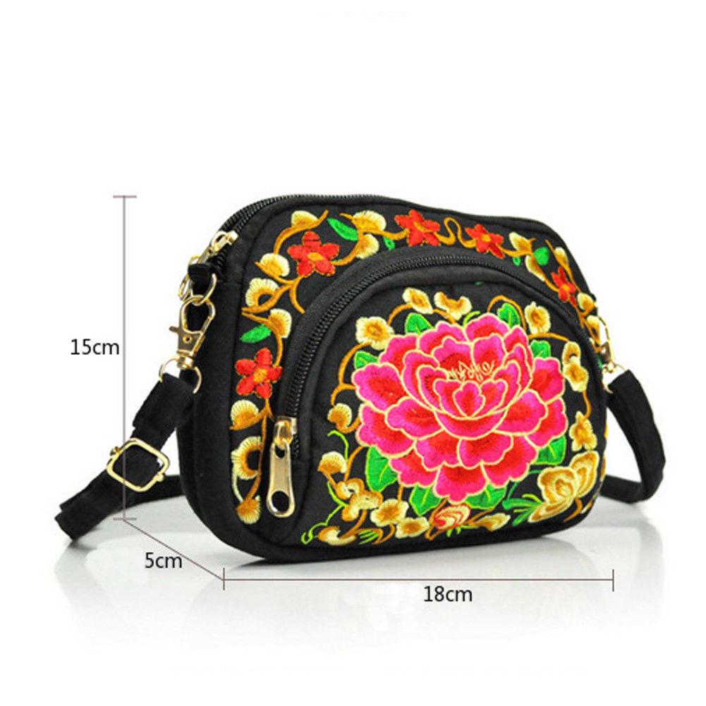 Embroidery Floral Women Messenger Bag Hmong Vintage Chinese National Style Crossbody Sh