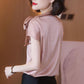Women's Summer Chiffon Top Loose Large Size Solid Color Short Sleeve Top