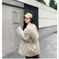 Parker Overcome Women's Detachable Imitation Fox Large Fur Collar Plush Liner Short Faux Fur Jacket Women's Warm Loose Large Size Cotton Jacket