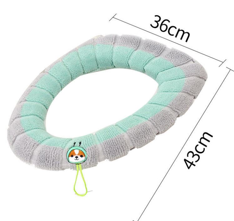 Thickened Toilet Seat Four Seasons Universal Toilet Seat Household Washable Knitted Toilet Seat with Handle