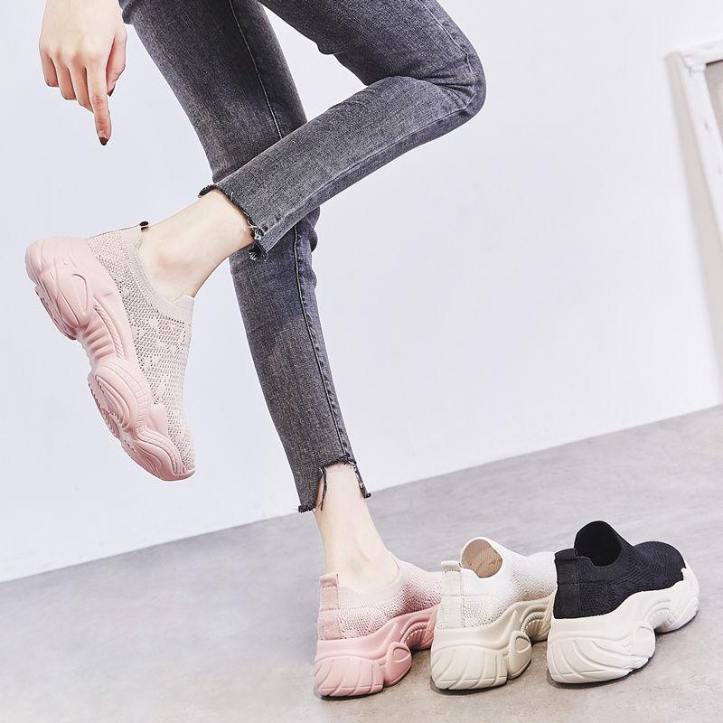 2020 Women Sneakers Fashion Socks Shoes Casual White Sneakers Summer Knitted Vulcanized Shoes Women Trainers Tenis Feminino