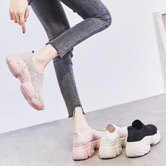 2020 Women Sneakers Fashion Socks Shoes Casual White Sneakers Summer Knitted Vulcanized Shoes Women Trainers Tenis Feminino