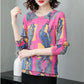 Autumn  Winter Vintage Printed O-Neck Sweater Long Sleeve Pullover Loose Plus Size Wool Blend Sweater Women Knitwear Female Knit Jumper Tops