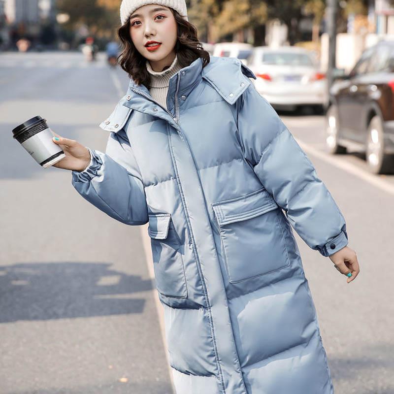 Down Padded Jacket Women's Loose Mid-length Coat Over-the-knee Coat Winter Padded Jacket