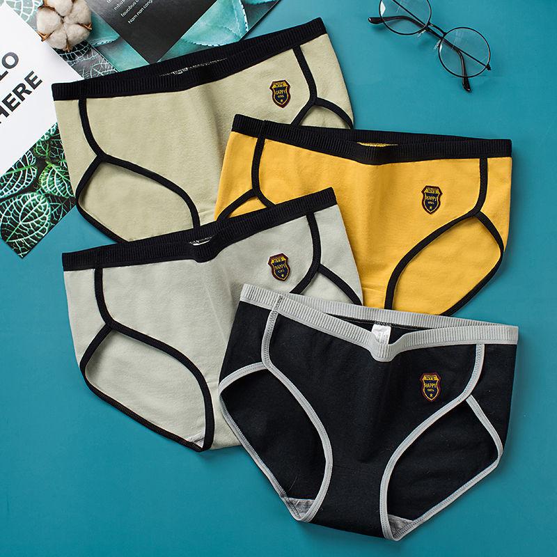 4-pack Women's Cotton Adult Underwear Antibacterial Mid-waist Breathable Japanese Briefs Student Korean Version Plus Size Briefs