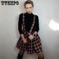 A-line Pleated Skirt Womens High Waist Streetwear Cotton Plaid Skirts Dancing Short Skirts