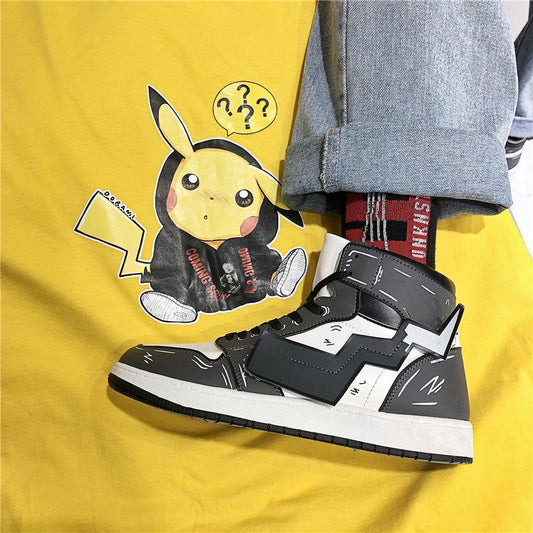 High Top Men Sneakers Breathable Shockproof Running Basketball Shoes Outdoor Non-slip Comic Shoeses