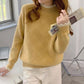 Faux Mink Fleece Sweater Thickened Warm Lace Half Turtleneck Knit Sweater Soft Loose Women's Plus Size Sweater