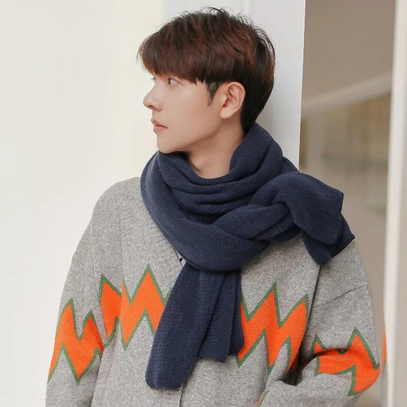 Men's Scarf Autumn and Winter All-match Student Young Male Growth Scarf