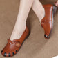 Women's Spring and Autumn National Style Soft Soled Leather Shoes Plus Size Non Slip Flat Single Leather Shoes