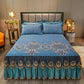 Anti-skid Warm Bedspread Thickened Winter Bedding Skirt High-grade Crystal Velvet Bed Skirt Pillowcases Three-piece Set