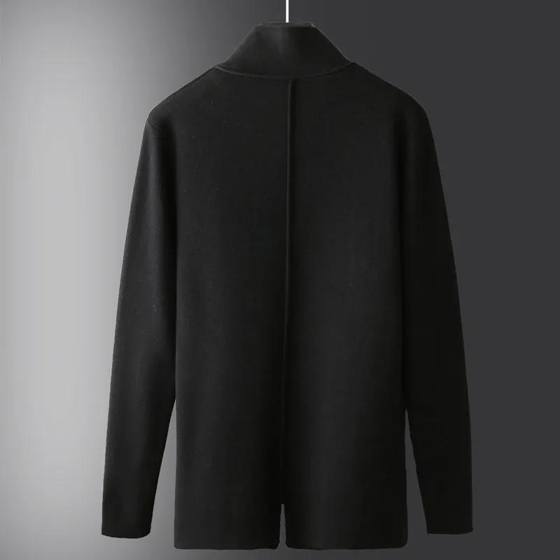 Autumn Mid-length Cardigan Sweater Men's Korean Version of The Trend of Knit Sweater Personality Thin Coat Youth Line Clothes Outer Wear