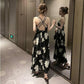 Women Sexy Backless Dress Summer Bohemian Floral Print Long Dresses Femal Plus Size V-Neck Vestidos