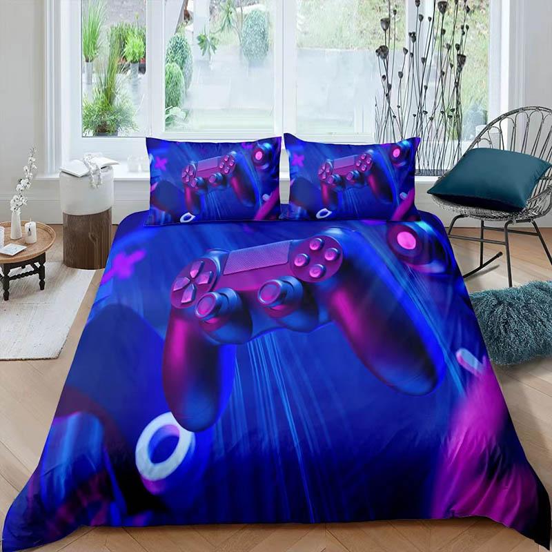 3D Game Handle Print Three-piece Bedding Is Set of Set of Sets of Sets of Beds Home Double Bedding