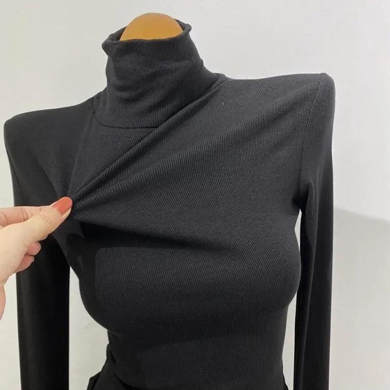 Women Winter Turtleneck Sweater Fashion Slim Pullover Knitted Jumper Long Sleeve White Black High Neck Sweaters Women Fall Basic Top Clothes