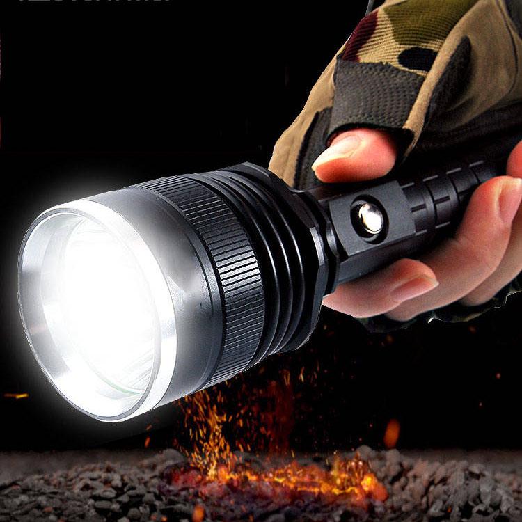 Rechargeable LED Flashlight Powerful Torch Super Waterproof Zoom Hunting Light Use 18650 Battey
