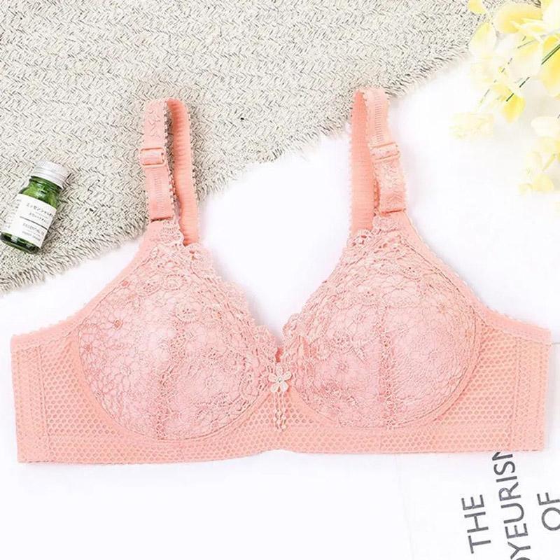 Ladies Underwear Lace Beautiful Back No Steel Rings Gathering and Receiving Side Milk Breathable Skin-Friendly Comfortable Bra