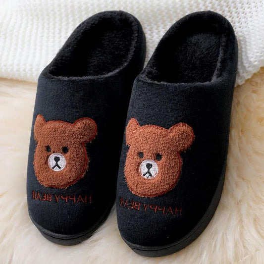 Autumn and Winter Cotton Slippers Men and Women Thick Bottom Couples Non-slip Plus Velvet Warm Slippers