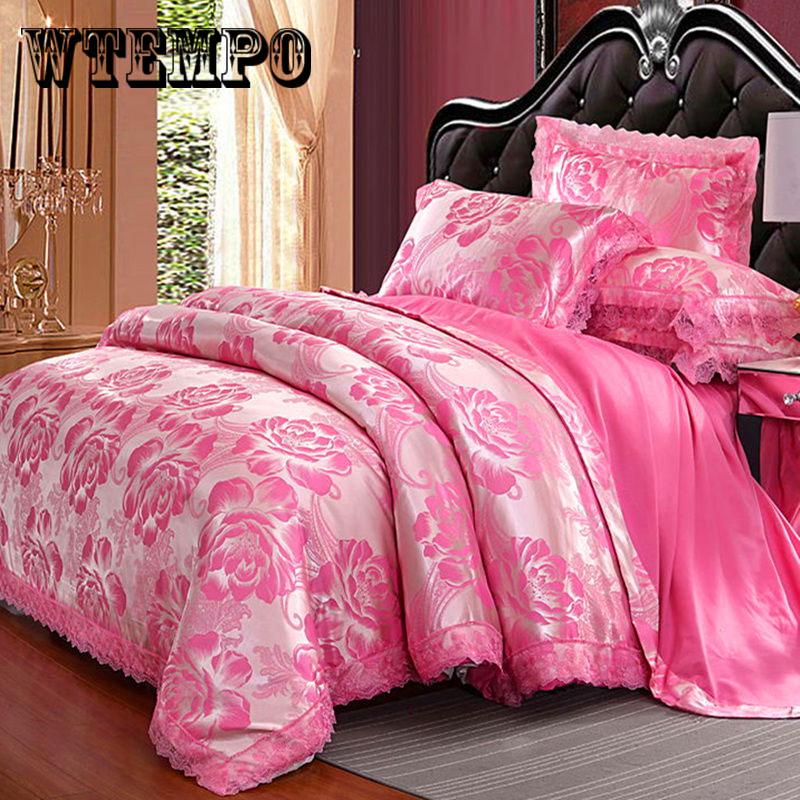 Jacquard Bedding Set King Queen Size Duvet Cover Set Bed Linen Bed Sheet Set Bedclothes