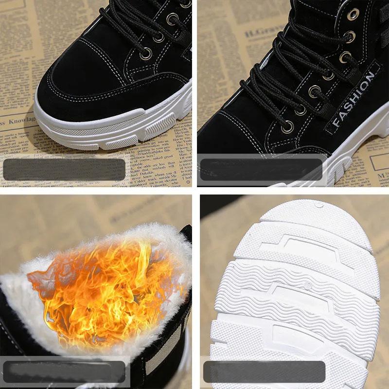 Cotton Shoes and Velvet Women's Winter Warmth and Wild Thick-soled Martin Boots Anti-skiing Boots Warm Boots