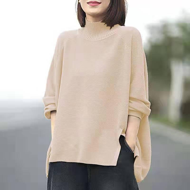Sweater Women Oversize for Women Warm Winter and Autumn Long Sleeve O-neck Solid Color Stylish