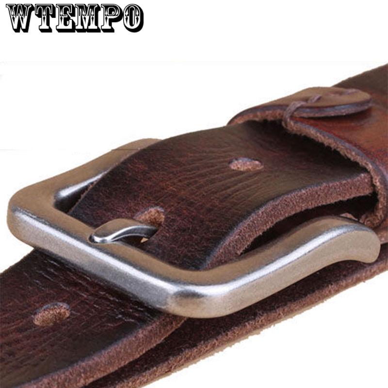 Fashion Genuine Leather Belt Man Vintage Pin Buckle Full-grain Leather Designer Men Belt