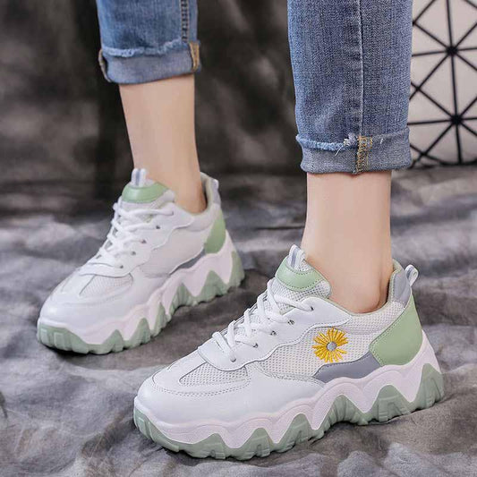 Plus Size 35-39 Summer Women Mesh Sneakers Students Breathable Running Basketball Shoes Shockproof Non-slip Skate Shoes
