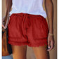 Summer Casual Ladies High-waist Denim Shorts Elastic Waist Slim-fit Denim Shorts