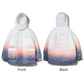 Little Evil Devil Face Down Jacket Men's Gradient Winter Warm Hooded Loose Jacket Personality Couple Wear Casual Down Jacket