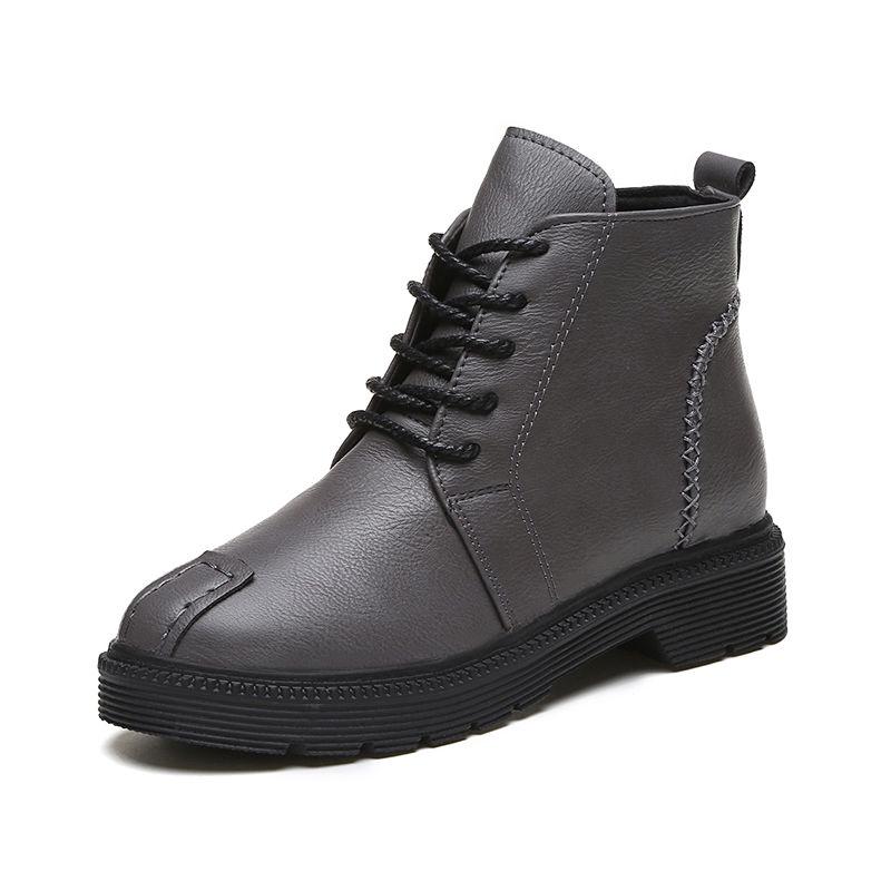 Women's Shoes Martin Boots Autumn Winter Lace Up Women Casual Flat Shoes Warm Round Toe Sneakers