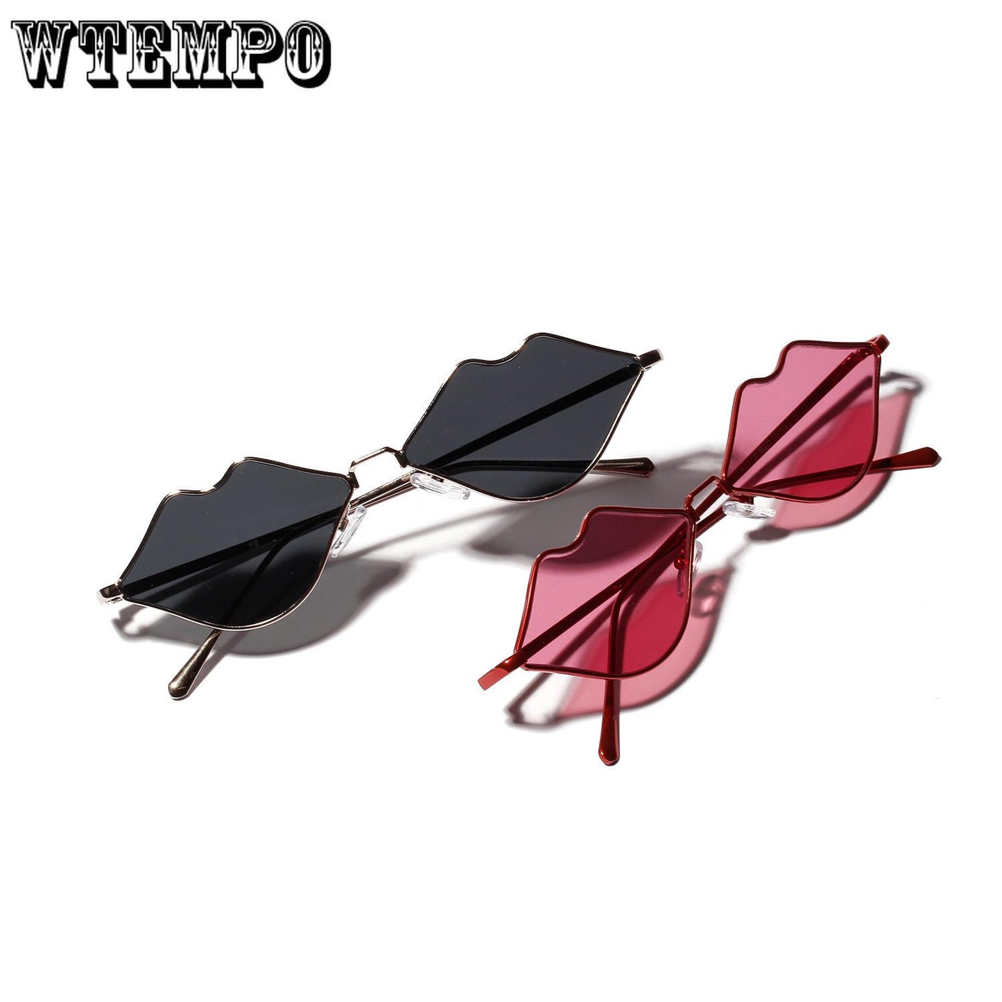 WTEMPO Lips glasses Europe and the United States personality red lips sunglasses female color lens