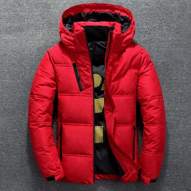 Winter Warm Men's Jacket Jacket Casual Stand-up Collar Down Thick Hood White Duck Parka Men's Winter Hooded Down Jacket