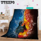 football Printing Flannel Lamb Cashmere Double Sided Blanket Thick Winter Warm