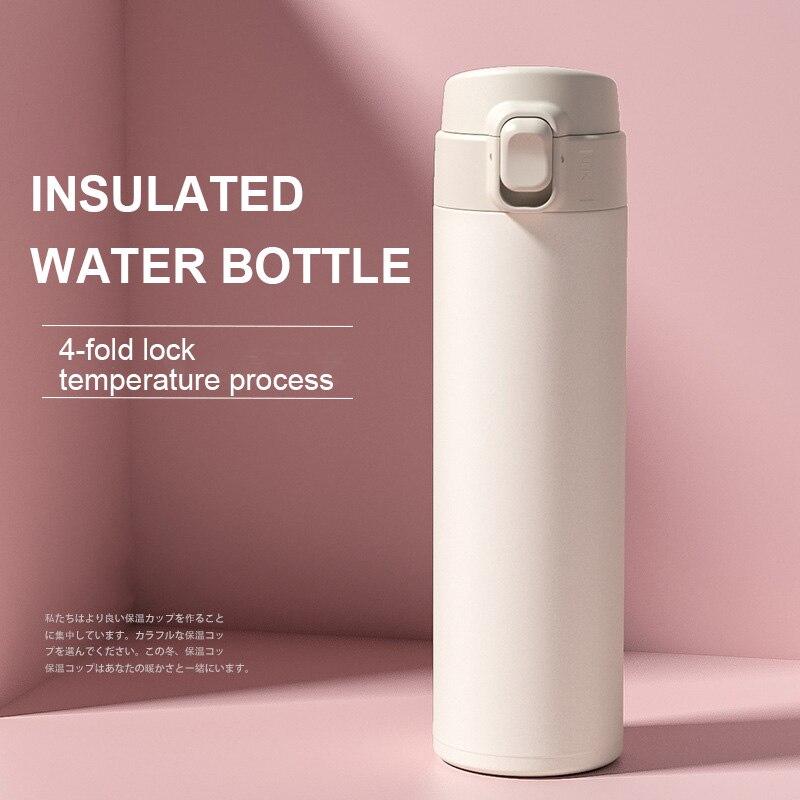 Insulated Water Bottle Stainless Steel Tumbler Korean Coffee Cup Travel Thermos Mug Water Jug Milk Juice Drink Bottle