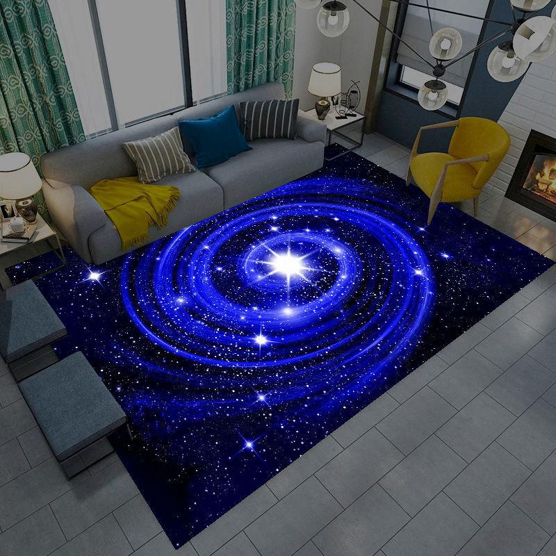 Washable Starry Sky Pattern Carpet Home Living Room Study Bedroom Children's Room Bedside Blanket
