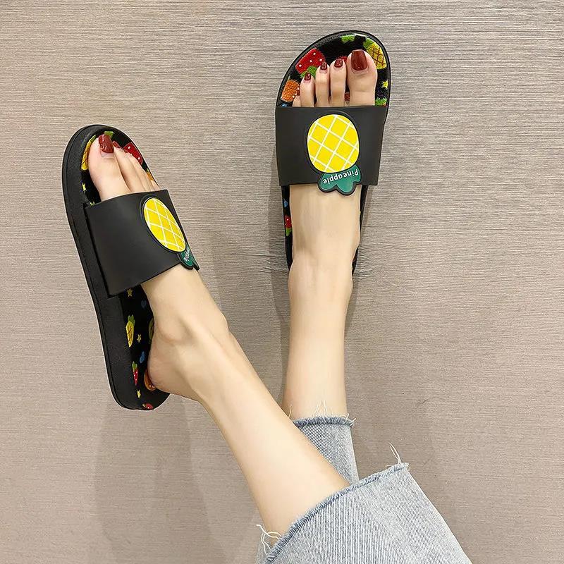 Slippers Women Summer Outing Non-slip Korean Cartoon Cute Home Slippers Soft Bottom Comfortable Shoes Women