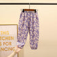 Boy's and Girl's Spring and Summer Casual Pants Children's Autumn Large Size Floral Print Loose Trousers