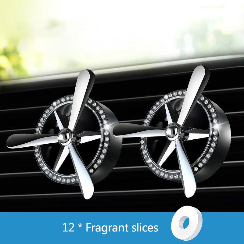 2pcs Car Air Outlet Aroma Diffuser Simulation Propeller Engine Decorative Air Conditioning Plug-in