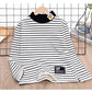 Girls Striped Bottoming Shirt Plush Thick Warm Clothing Wear A Long-sleeved Half-high Collar Top In Autumn and Winter