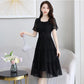 Chiffon Dress Women's Summer French Style Waist Waist Was Thin Gentle Style A-line Dress Waist Was Thin Feminine Temperament Elegant and Gentle